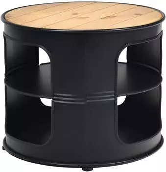 Costway Beistelltisch, rund, 3 Ebenen, Holz/Metall, 50x50x41,5cm