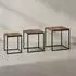 KADIMA DESIGN Satztisch 3er-Set, Sheesham Massivholz & Metall, eckig
