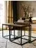 KADIMA DESIGN Satztisch 3er-Set, Sheesham Massivholz & Metall, eckig