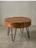 KADIMA DESIGN Couchtisch rund, Sheesham Massivholz mit Metallgestell, 60x44,5x60cm, mit Schublade