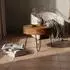 KADIMA DESIGN Couchtisch rund, Sheesham Massivholz mit Metallgestell, 60x44,5x60cm, mit Schublade