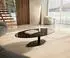 DeLife Edge Couchtisch oval 140x80cm Keramik Emperador Extra Lucidato, dunkelbraun/schwarz (42769)
