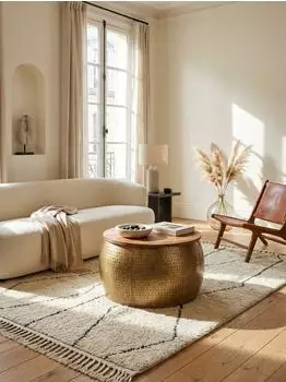 KADIMA DESIGN Couchtisch Mango Massivholz, rund, gold, 60x60x40cm