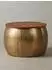 KADIMA DESIGN Couchtisch Mango Massivholz, rund, gold, 60x60x40cm