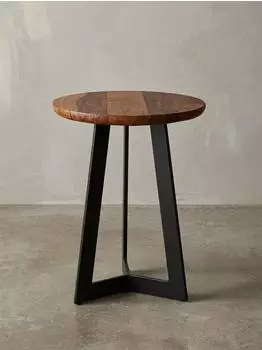 KADIMA DESIGN Beistelltisch WL5.664 Sheesham Holz & Metall, Industrial, 35x45x35cm (WL5.664)