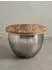 KADIMA DESIGN Couchtisch Mangoholz/Metall, rund, silber, 60x43x60cm