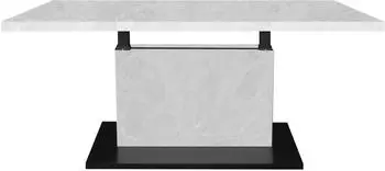 M&auml;usbacher Lift Couchtisch 120x70cm, h&ouml;henverstellbar, Keramik-Optik wei&szlig;