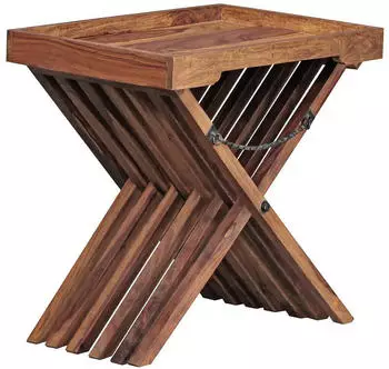 KADIMA DESIGN MUMBAI Beistelltisch Massivholz Sheesham klappbar 55x38cm
