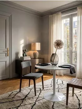 KADIMA DESIGN Esstisch, rund, wei&szlig; hochglanz, 75x75x74cm, 2 Personen