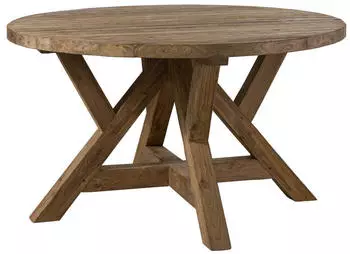 Massivmoebel24 Bassano #180 Esstisch rund, Teak natur, 120x120x78cm (54-102-720-0080)