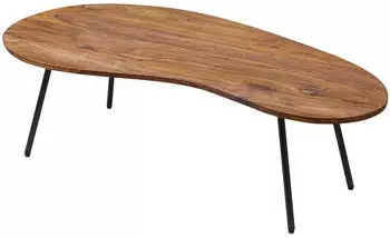 KADIMA DESIGN Couchtisch WL5.617 Sheesham Massivholz, Metallbeine schwarz, 122x36x63cm (WL5.617)