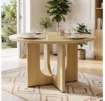 Stilvora Runder Esstisch Eichenfarbe, &Oslash;120cm, 4-6 Personen