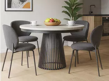 Beautysofa Lumi runder Esstisch ausziehbar Ø120-200cm, schwarz/Kaschmir (800001845111)