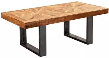 KADIMA DESIGN Couchtisch Mango Massivholz, Industrial Design, 105x40x55cm