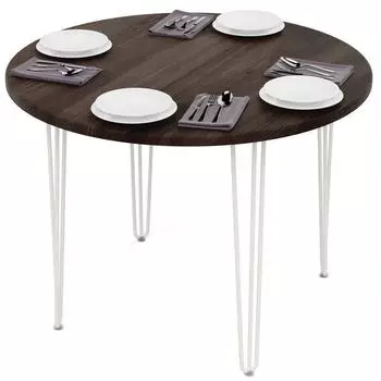 LAMO Manufaktur Runder Bistrotisch Holz, Ebenholz/Elfenbein, ⌀100cm, 28mm