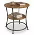 Relaxdays Beistelltisch rund, 2 Ablagen, Holzoptik & Metall, 55x55cm, dunkelbraun/schwarz