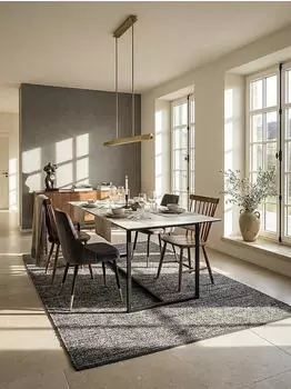 KADIMA DESIGN Esstisch Keramikglas, Marmoroptik weiß, 180x90x76cm