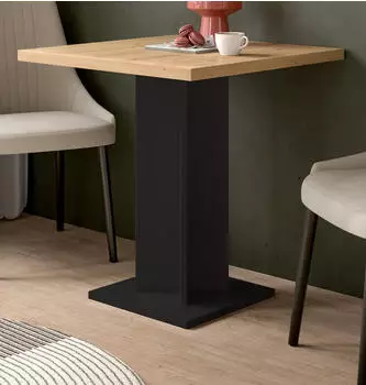 Inn.Furn Anton S&auml;ulen-Esstisch quadratisch, Eiche Artisan/schwarz, 70x70cm (800002108685)