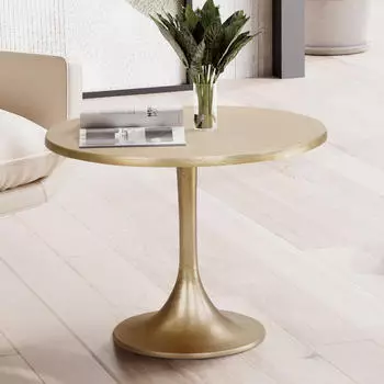 Finebuy Couchtisch rund Aluminium gold &Oslash;60cm (FB102742)