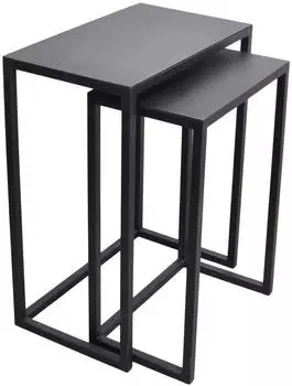 LOFT42 Brick Beistelltisch 2er-Set, Metall, schwarz, 64x51x31cm