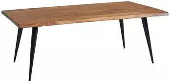 KADIMA DESIGN Couchtisch Sheesham Massivholz Baumkante Metall-Gestell 110x60x40cm