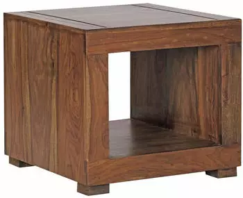 KADIMA DESIGN Couchtisch MUMBAI Massivholz Sheesham, dunkelbraun, 50x45x50cm