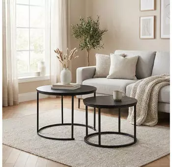 Home & styling collection TVILLING Beistelltisch-Set, 2 Stk., schwarz, Metall
