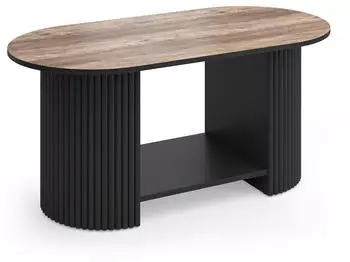 VICCO Calero Couchtisch Eiche rustikal/schwarz, 100x50cm