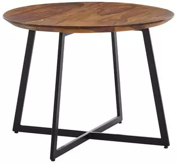 KADIMA DESIGN Couchtisch rund, Sheesham Massivholz & Metall, 60x60x45cm