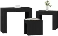 vidaXL Satztische 3 stk. Schwarz Eichen-Optik 61 x 30 x 50 cm