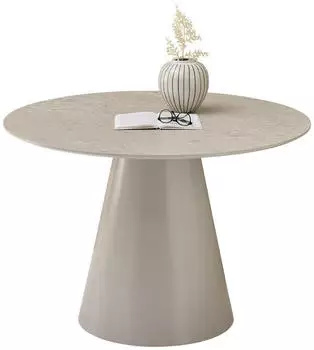Stolkom Garret runder Esstisch Steinoptik, grau matt (120x75cm)