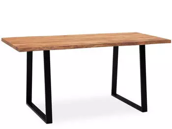 KADIMA DESIGN Esstisch Akazie Massivholz Baumkante Trapezgestell 120x60x76cm