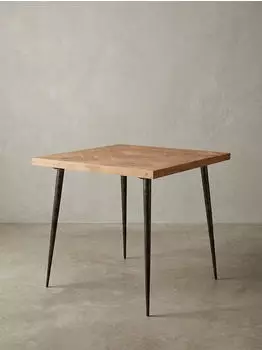 KADIMA DESIGN Esstisch quadratisch Akazien-Massivholz / Metall Industrial 80x76x80cm