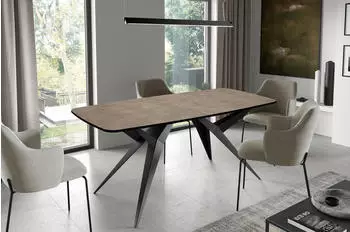 WFL GROUP Trax ausziehbarer Esstisch Beton-Optik dunkelgrau 200-280cm (800001124119)