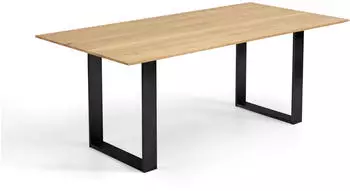 Niehoff Oak Edition Esstisch, Eiche bianco, Kufengestell schwarz