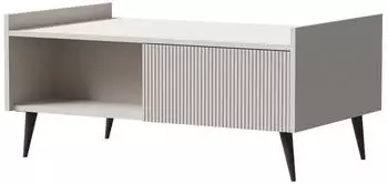 Beautysofa Amfali Couchtisch 100cm, geriffelte Front, Push-to-open, Kaschmir (800001979195)