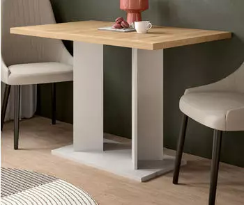 Inn.Furn Anton S&auml;ulen-Esstisch Eiche Artisan/wei&szlig;, 110x76x70cm (800002108688)