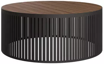 Mirjan24 Couchtisch Velede Mini, rund, schwarz/Nuss Franklin Tobacco (800002107736)