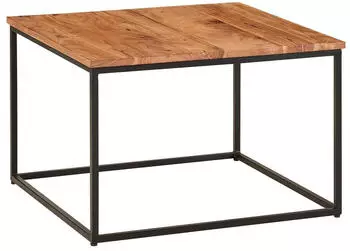 KADIMA DESIGN Couchtisch Akazienholz Metall Industrial 60x60x41cm