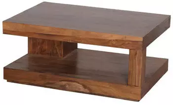 KADIMA DESIGN Couchtisch Sheesham Massivholz, rechteckig, 90x60x40cm
