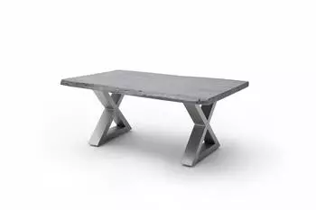 Marks & Spencer Alabria Couchtisch grau, Akazienholz & Chromstahl, 70x45cm