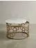 KADIMA DESIGN Couchtisch rund, weißer Marmor, Goldmetall, 60x60x36cm