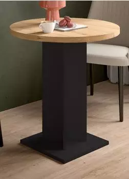 Inn.Furn Anton S&auml;ulen-Esstisch rund Eiche Artisan/schwarz &Oslash;70cm (800002108686)