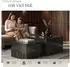 TecTake Lacey Couchtisch-Set 2-tlg., quadratisch, MDF, Marmoroptik schwarz