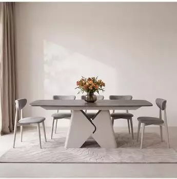 WFL GROUP Vanta ausziehbarer Esstisch rechteckig, Kaschmir Grau, 180&ndash;270x90cm (800001913863)