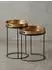 KADIMA DESIGN Beistelltisch 2er Set, rund, Metall Hammerschlag, gold/schwarz, abnehmbares Tablett