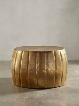KADIMA DESIGN Couchtisch rund, orientalisch, gold, Aluminium, 60x36x60cm