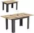 Mondeer Ausziehbarer Esstisch 120-160cm, 4-6 Personen, schwarz/Eiche