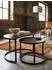 KADIMA DESIGN Couchtisch 2er-Set, Mango Massivholz & Metall, rund, dunkelbraun (4255632581809)