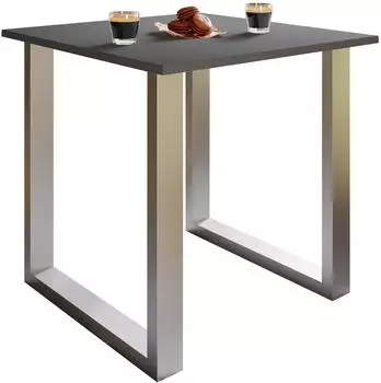 VCM Xona U Esstisch anthrazit-silber, 80x50cm
